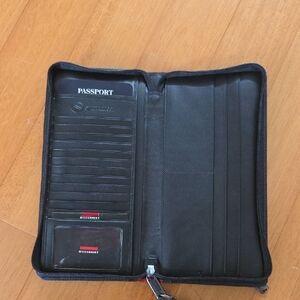 Tumi Black Passport and Travel Organizer Zip Around Case